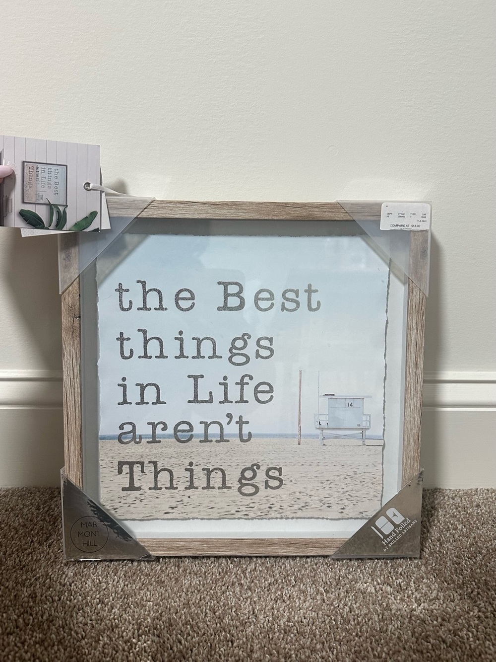 Coastal Quote Wall Frame - Light Blue and Sand Tones
